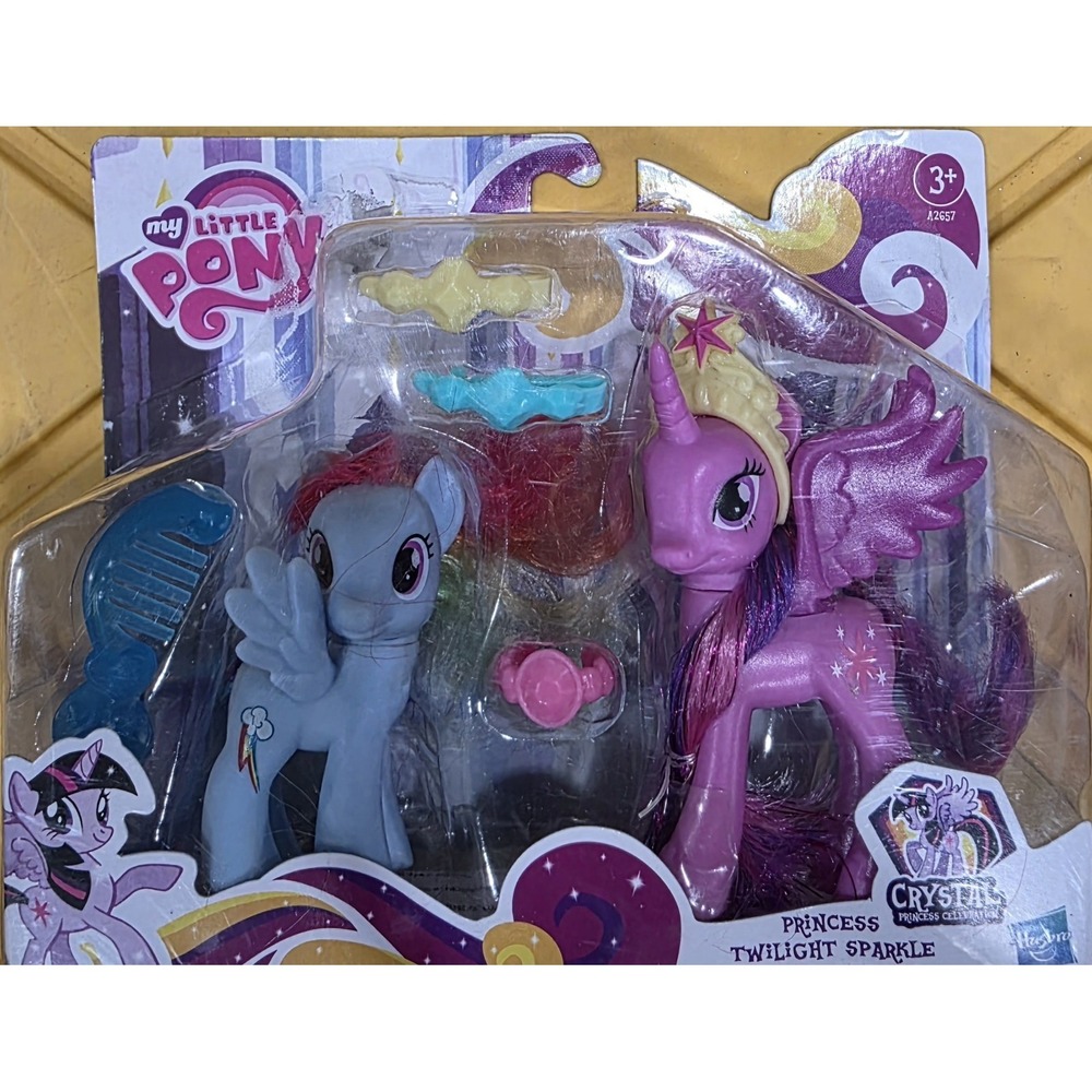 RARE My Little Pony Crystal Princess Twilight Sparkle Rainbow Dash‎ Collectible